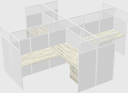 Shared l-shaped cubicles