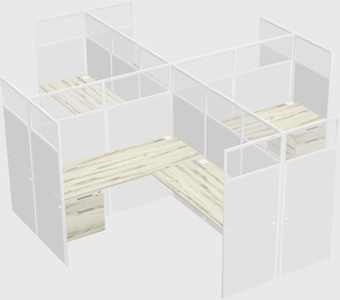 Shared l-shaped cubicles