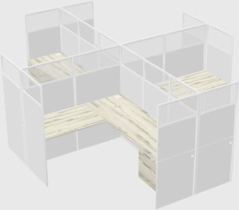 Shared l-shaped cubicles