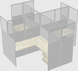 Shared l-shaped cubicles