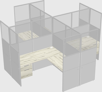 Shared l-shaped cubicles