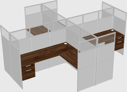 Shared l-shaped cubicles