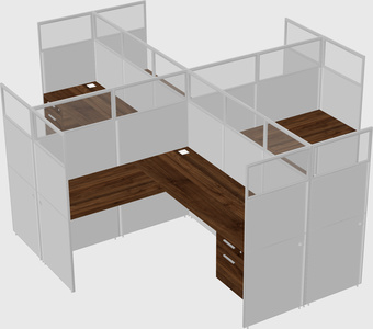 Shared l-shaped cubicles