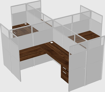 Shared l-shaped cubicles