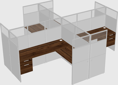 Shared l-shaped cubicles