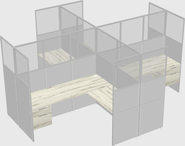 Shared l-shaped cubicles