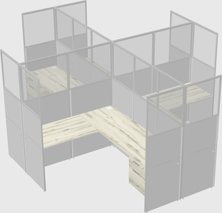 Shared l-shaped cubicles
