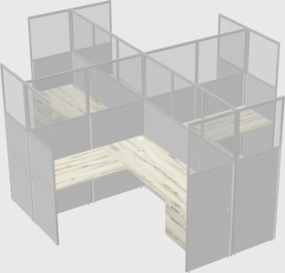 Shared l-shaped cubicles