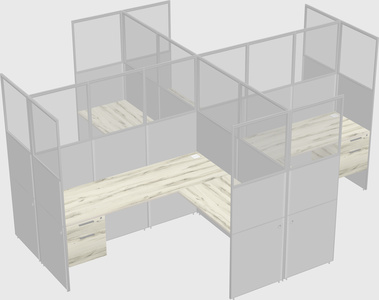 Shared l-shaped cubicles