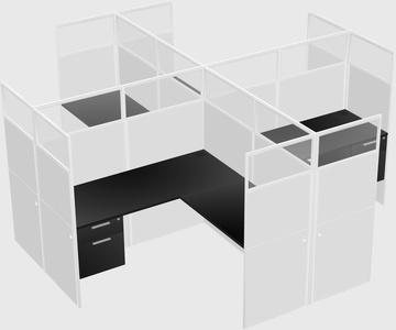 Shared l-shaped cubicles