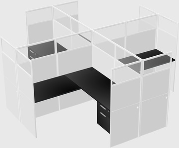 Shared l-shaped cubicles
