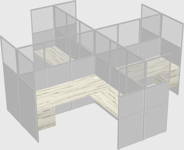 Shared l-shaped cubicles
