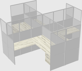 Shared l-shaped cubicles