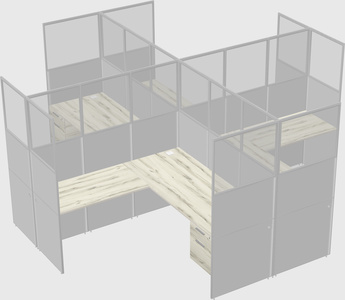 Shared l-shaped cubicles