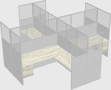 Shared l-shaped cubicles