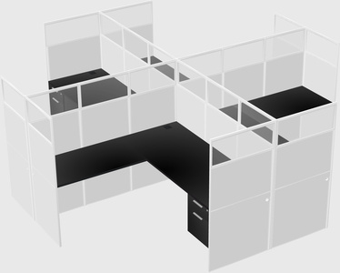 Shared l-shaped cubicles