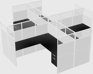 Shared l-shaped cubicles