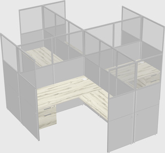 Shared l-shaped cubicles