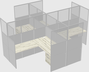 Shared l-shaped cubicles