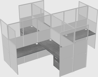 Shared l-shaped cubicles
