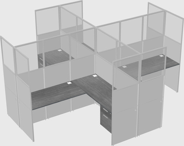 Shared l-shaped cubicles