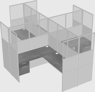Shared l-shaped cubicles