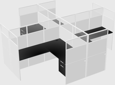 Shared l-shaped cubicles