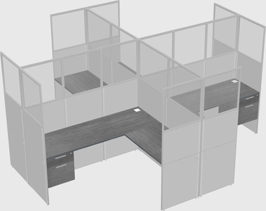 Shared l-shaped cubicles