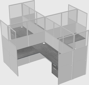 Shared l-shaped cubicles