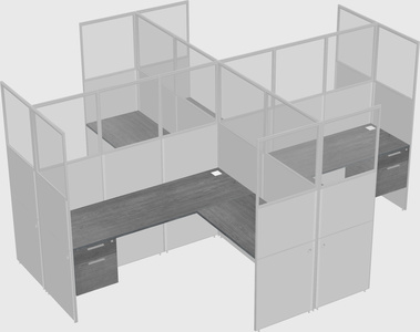 Shared l-shaped cubicles