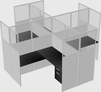 Shared l-shaped cubicles