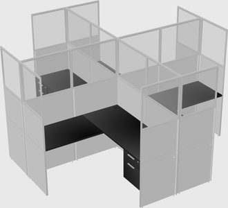 Shared l-shaped cubicles