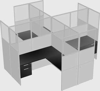 Shared l-shaped cubicles