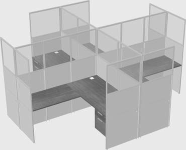 Shared l-shaped cubicles