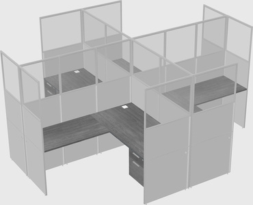 Shared l-shaped cubicles