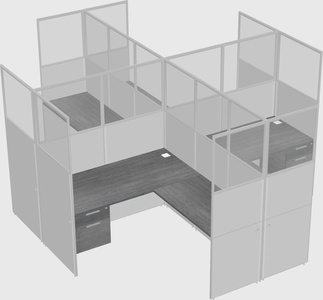 Shared l-shaped cubicles