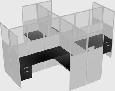 Shared l-shaped cubicles