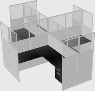 Shared l-shaped cubicles