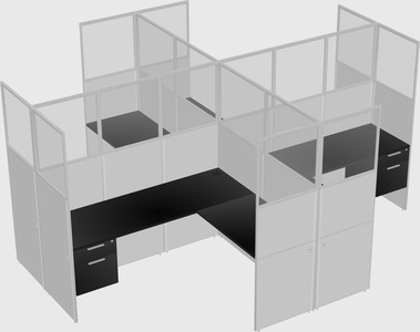 Shared l-shaped cubicles