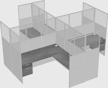 Shared l-shaped cubicles