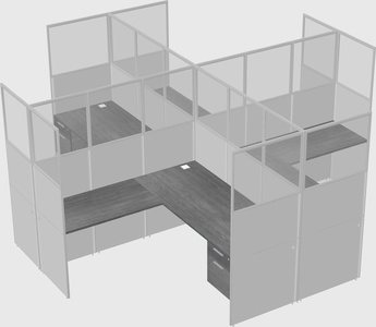 Shared l-shaped cubicles