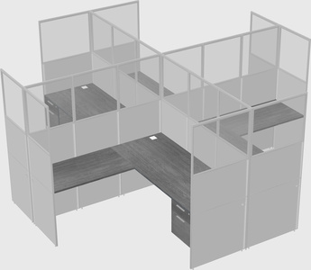 Shared l-shaped cubicles