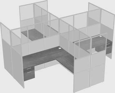 Shared l-shaped cubicles