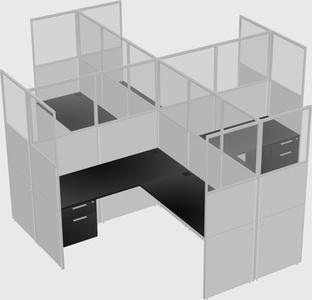 Shared l-shaped cubicles