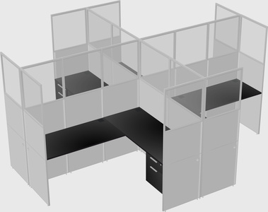 Shared l-shaped cubicles