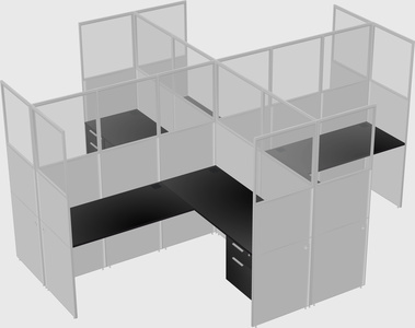 Shared l-shaped cubicles