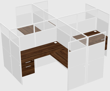 Shared L-shaped Cubicles