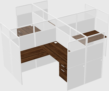 Shared l-shaped cubicles