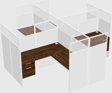 Shared l-shaped cubicles