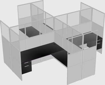 Shared l-shaped cubicles